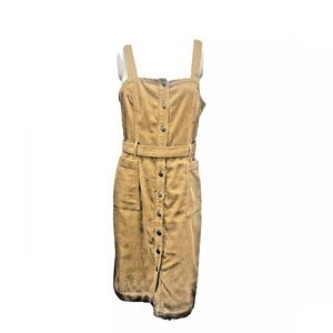 Levi’s Dress M  Romper Tan corduroy buttondown boho Retro Western deeppockets